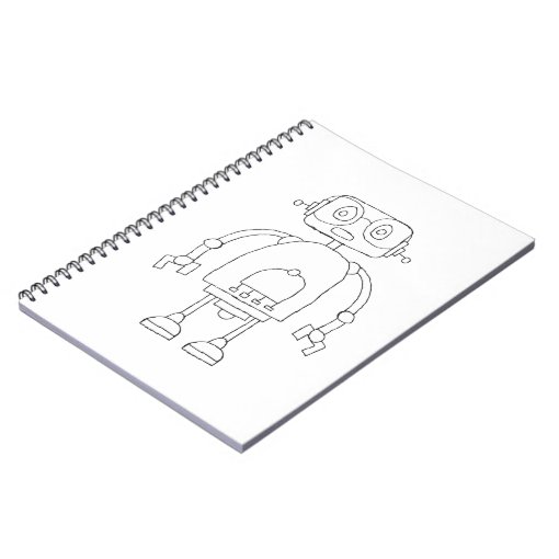Hand Drawn Smart Simple Robot Drawing Notebook | Zazzle