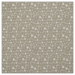 Hand Drawn Snowflake Blizzard With Platinum Backgr Fabric