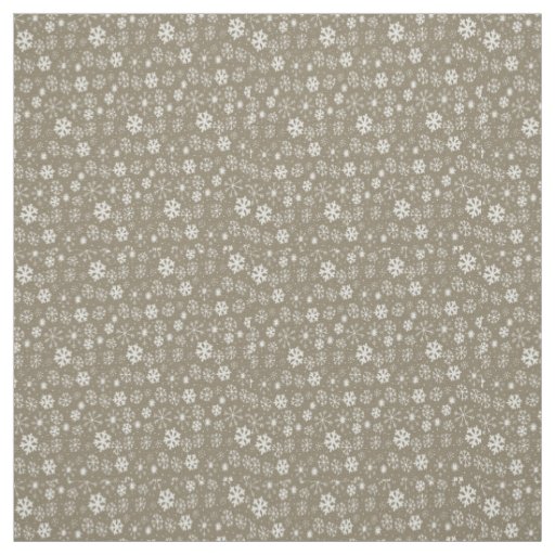 Hand Drawn Snowflake Blizzard With Platinum Backgr Fabric