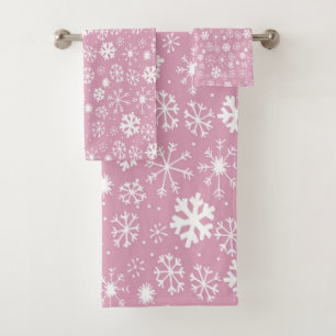 Hand Drawn Snowflake Snowstorm With Marshmallow Pi Bath Towel Set