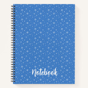 Hand-Drawn Snowflakes Whimsical Winter Blue Custom Notebook