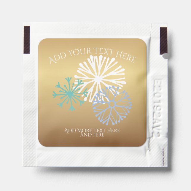 Hand Drawn Snowflakes Your Text Sanitizer Packet (Sticker on Packet)