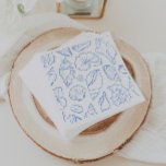 Hand Drawn Soft Blue Seashells Allover Pattern Napkins<br><div class="desc">Soft blue hand drawn seashell allover print.</div>