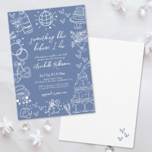 Hand Drawn Something Blue Bridal Shower Invitation