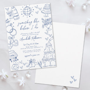 Hand Drawn Something Blue Bridal Shower Invitation