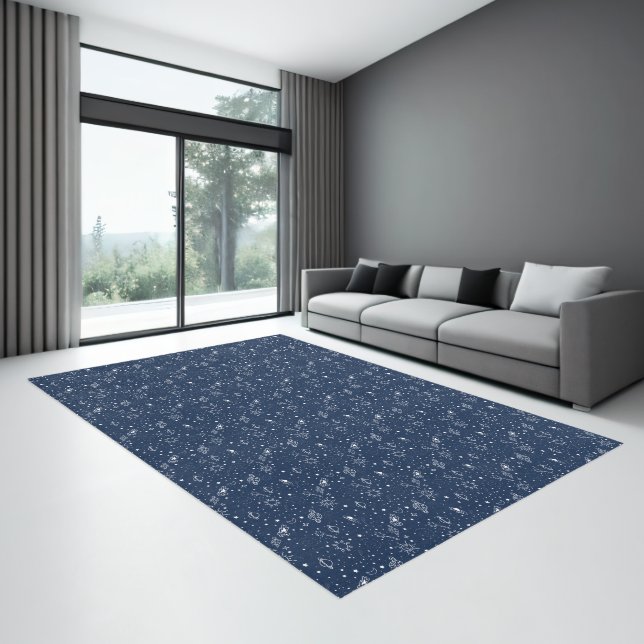 Hand Drawn Space Planet And Stars  Rug (Insitu (Indoor 3))
