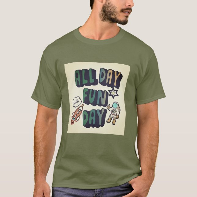 Hand Drawn Spaceman Design For T Shirt (Front)