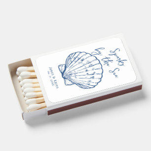 Hand Drawn Sparks by the Sea Seashell wedding Matchboxes