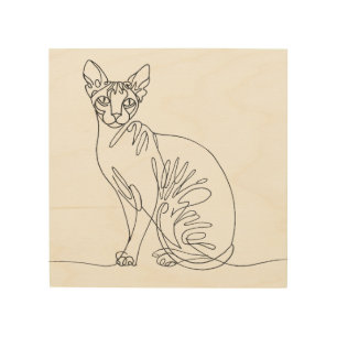 Hand Drawn Sphynx Cat - Minimalist Line Art