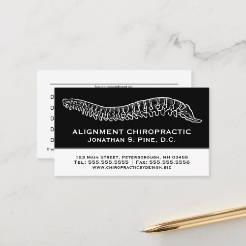 Hand Drawn Spine Chiropractic Appointment Cards