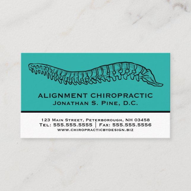 Hand Drawn Spine Chiropractor Appointment Cards (Front)