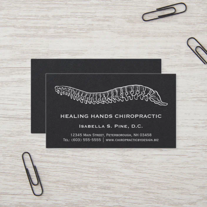 Hand Drawn Spine Logo Office Hours Chiropractor Business Card Zazzle Com