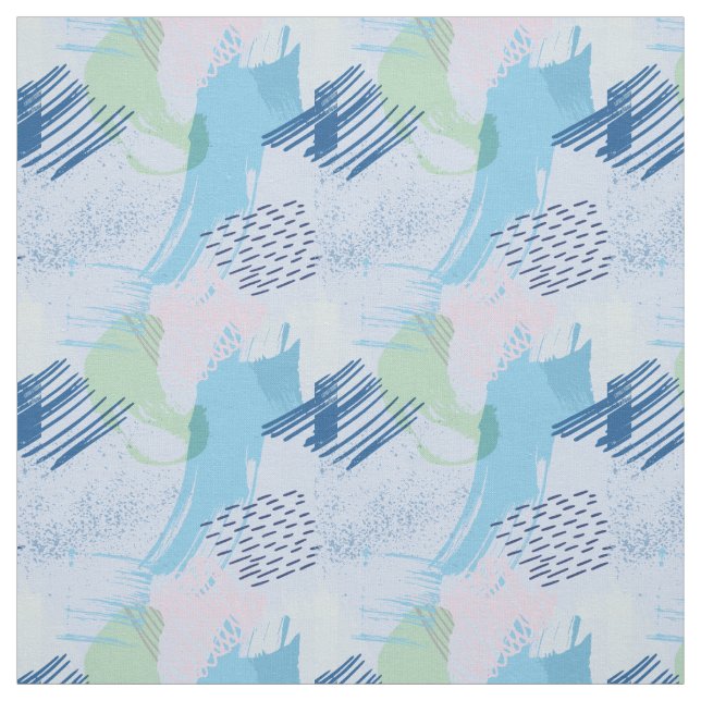 Hand Drawn Spirals and Lines Fabric (Swatch)