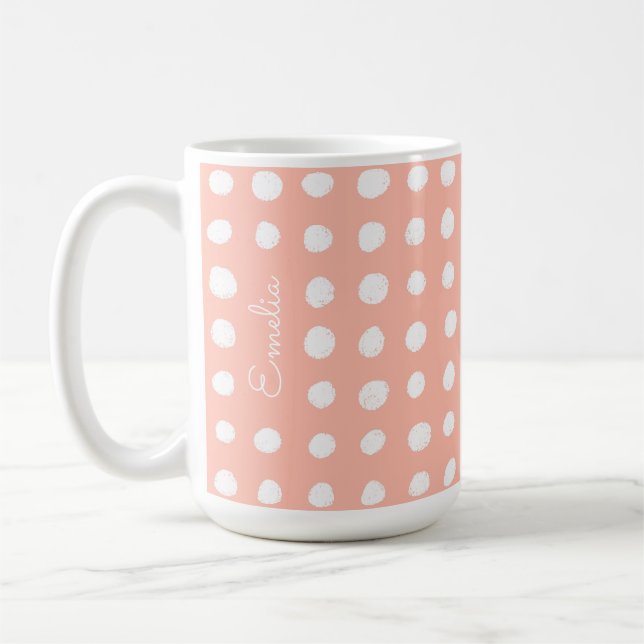 Hand Drawn Spots Personalized Mug (Left)