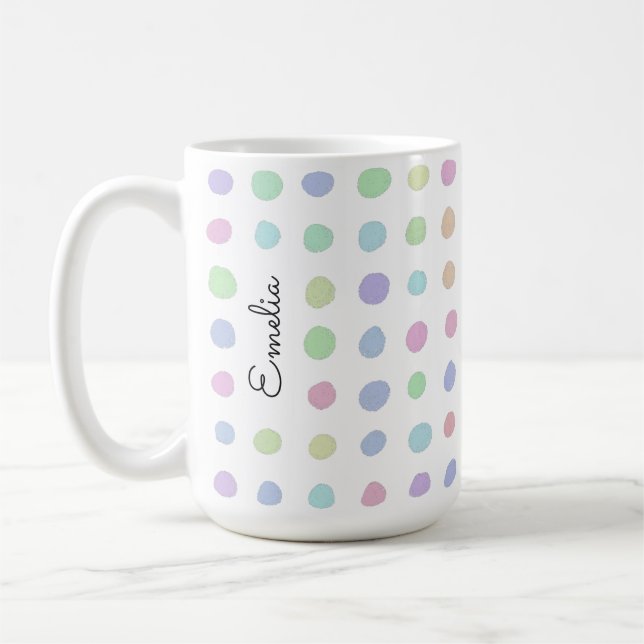 Hand Drawn Spots Personalized Mug (Left)