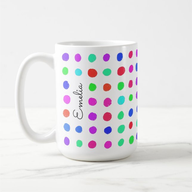 Hand Drawn Spots Personalized Mug (Left)