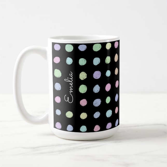 Hand Drawn Spots Personalized Mug (Left)