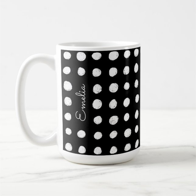 Hand Drawn Spots Personalized Mug (Left)