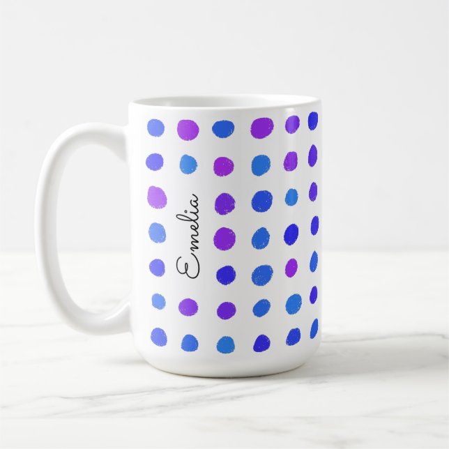 Hand Drawn Spots Personalized Mug (Left)