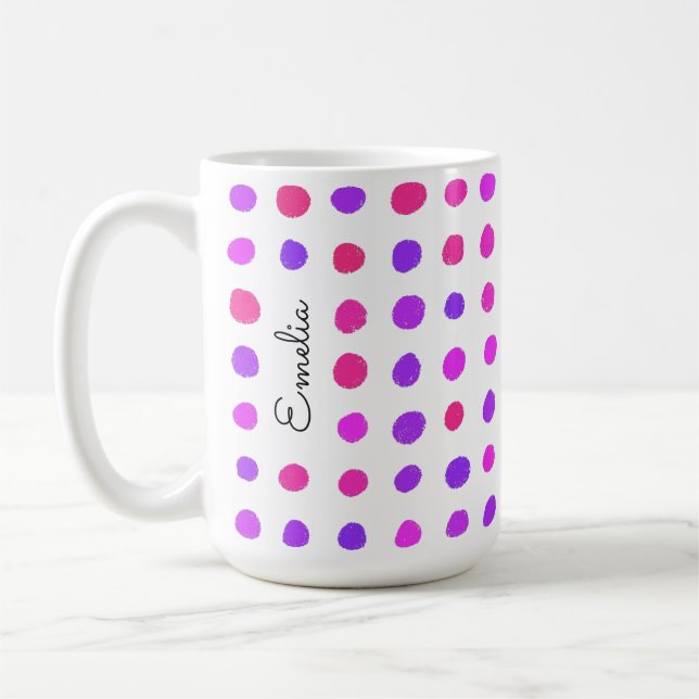Hand Drawn Spots Personalized Mug (Left)