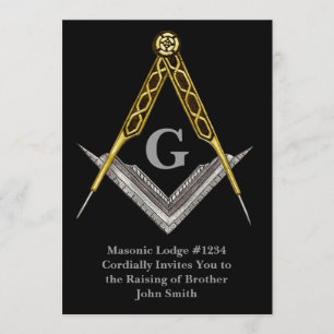 Hand Drawn Square and Compass Invitation