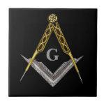 Hand Drawn Square and Compass Tile<br><div class="desc">This Masonic design bears a hand drawn Square and Compass. Perfect for the Freemason in your life!</div>