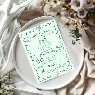 Hand Drawn St. Patrick's Day Girls Night Part Invitation
