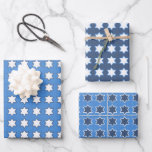 Hand Drawn Star of David Hanukkah Set Wrapping Paper Sheets<br><div class="desc">This simple gift wrap set features the Star of David in variations of blue and white.</div>
