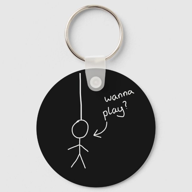 hand drawn Stick "hangman" figure keychain (Front)