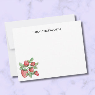Hand-Drawn Strawberries Cute Cottagecore Note Card