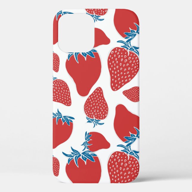 Hand drawn strawberry seamless pattern. background Case-Mate iPhone case (Back)