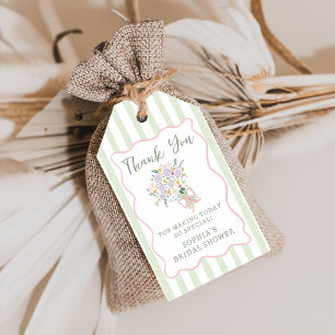 Hand Drawn Stripe Floral Bridal Shower Gift Tags