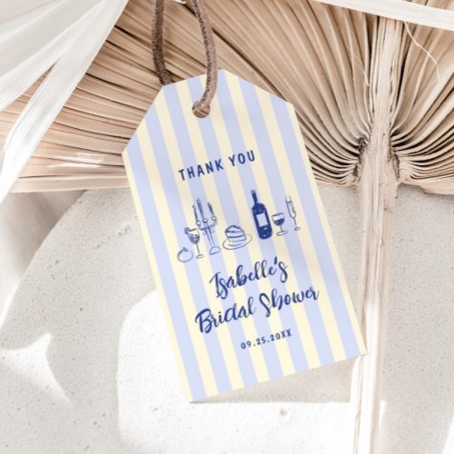 Hand Drawn Striped Bridal Shower Thank You Gift Tags