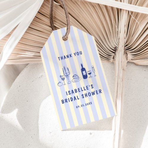 Hand Drawn Striped Bridal Shower Thank You Gift Tags