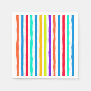 Hand-drawn stripes in bright pop art colors napkins