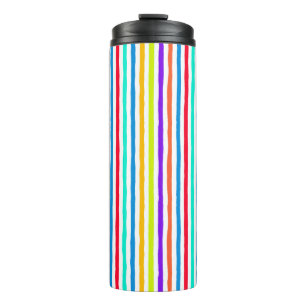Hand-drawn stripes in bright pop art colors thermal tumbler