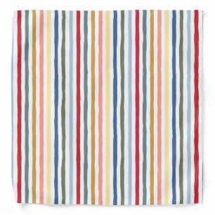 Hand-drawn stripes in mid century modern colors bandana
