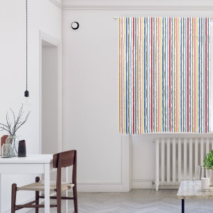 Hand-drawn stripes in mid century modern colors blackout curtains