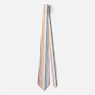 Hand-drawn stripes in mid century modern colors neck tie
