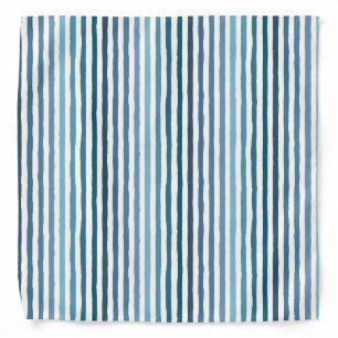 Hand-drawn stripes in shades of sea-inspired blue bandana