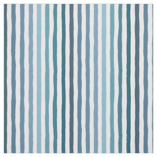 Hand-Drawn Stripes in Shades of Sea-Inspired Blue Fabric