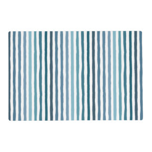 Hand-drawn stripes in shades of sea-inspired blue placemat