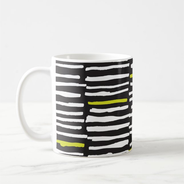 Hand Drawn Stripes: Vintage Pattern. Coffee Mug (Left)
