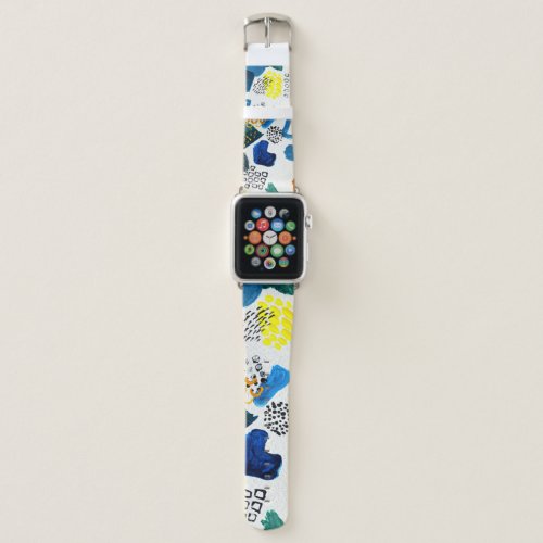 Hand_Drawn Strokes Abstract Art Background Apple Watch Band