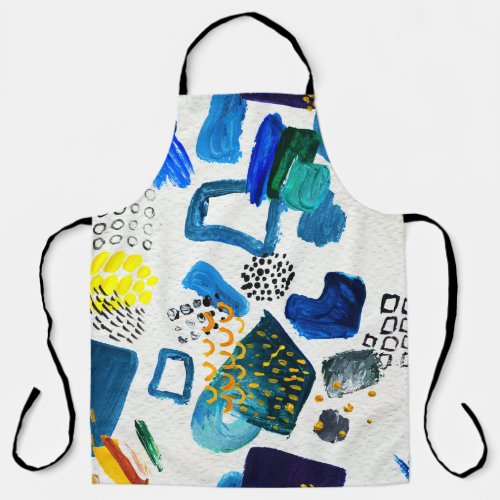 Hand_Drawn Strokes Abstract Art Background Apron