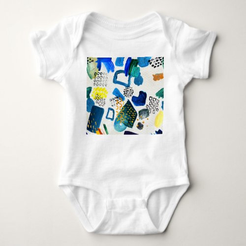 Hand_Drawn Strokes Abstract Art Background Baby Bodysuit