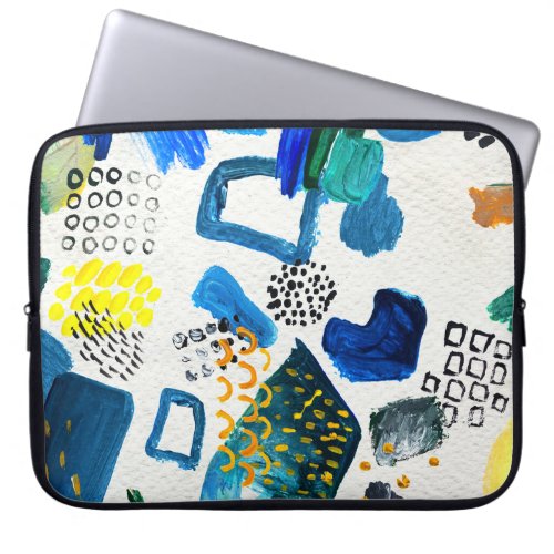 Hand_Drawn Strokes Abstract Art Background Laptop Sleeve