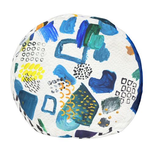 Hand_Drawn Strokes Abstract Art Background Pouf