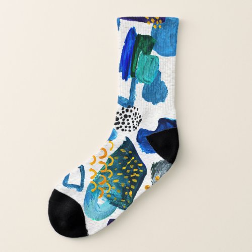 Hand_Drawn Strokes Abstract Art Background Socks