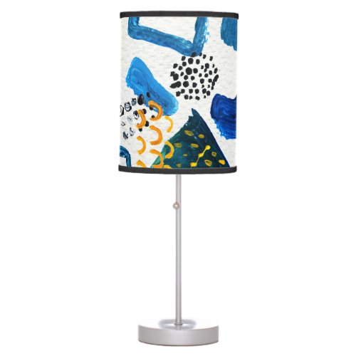 Hand_Drawn Strokes Abstract Art Background Table Lamp